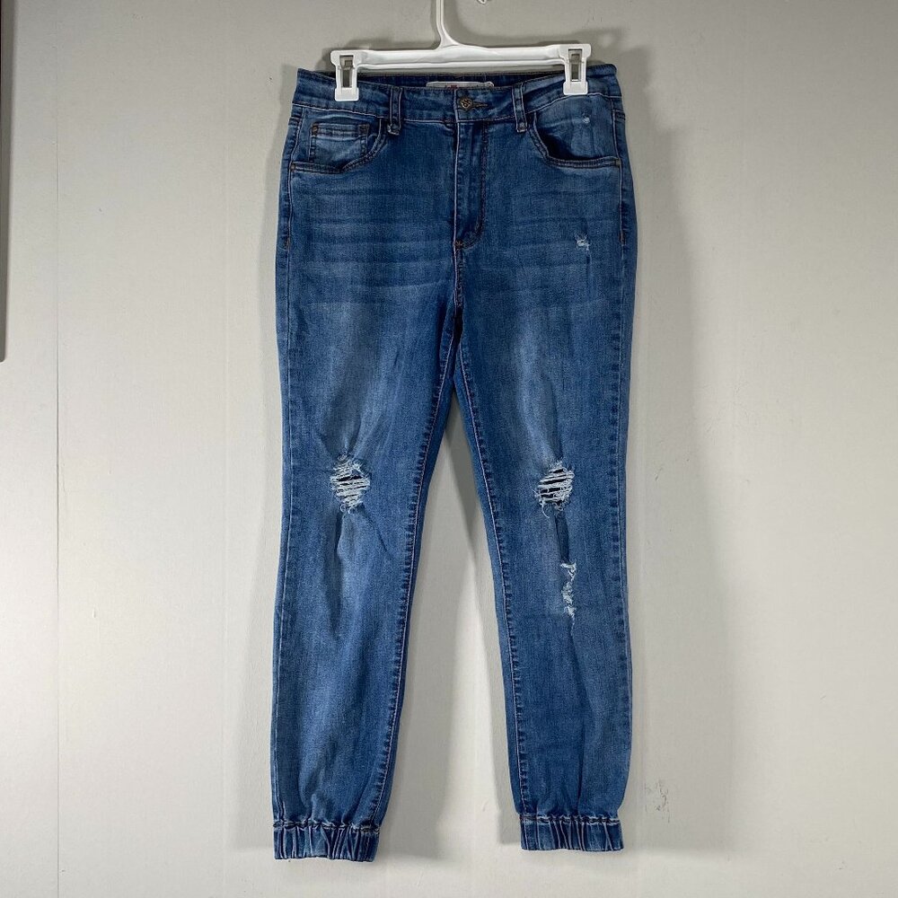 Dollhouse Denim Jeans Women's 13 Mid Rise Blue Distressed Casual Pants